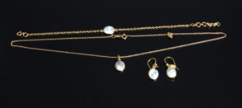 Jewelry set with moonstone ((6)