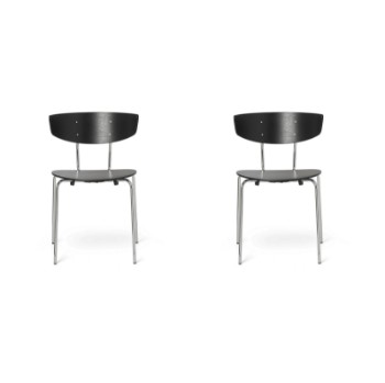 Herman studio for Ferm LIVING. Two chairs in black/chrome. (2)