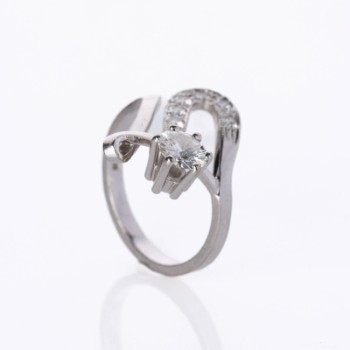Diamond ring of 18 kt white gold, approx. 0.99 ct.