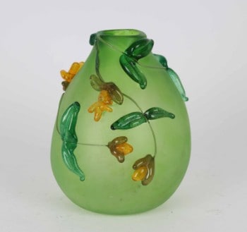 Ebba von Wachenfeldt: Pæreformet vase af matteret semitransparant glas. Unik. 2002