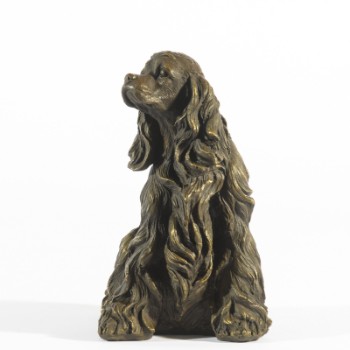 Bronzeskulptur, siddende hund