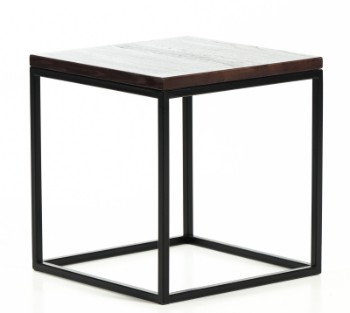Round. Side table, model Minimo, solid smoked oak.
