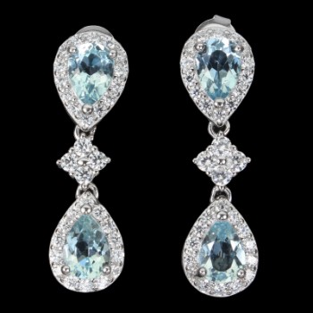 Topaz earrings made of rhodium-plated sterling silver
