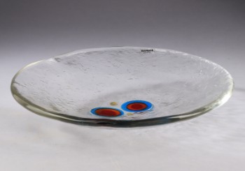 Alfredo Barbini. Circular dish from the 80s made of Murano glass