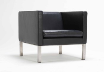 Erik Jorgensen. Lounge armchair, model EJ 50, black leather