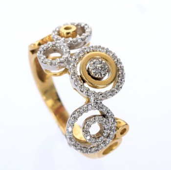Circles diamond ring in 14 kt. gold and white gold
