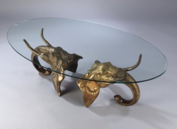 French brass coffee table from the 60s