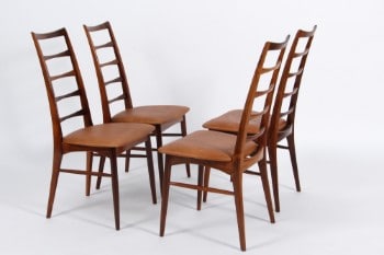 Niels Kofoed. Sæt på 4 stole. model Lis af massiv palisander (4)