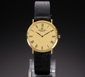 Raymond Weil Tradition. Mid-size ladies watch in gold-plated steel with a golden dial, approx. 2000