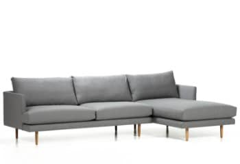 Wendelbo. Sofa med chaiselounge model 056,  grå