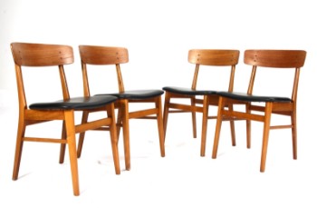 Farstrup. A set of four chairs, oak / aniline leather (4)