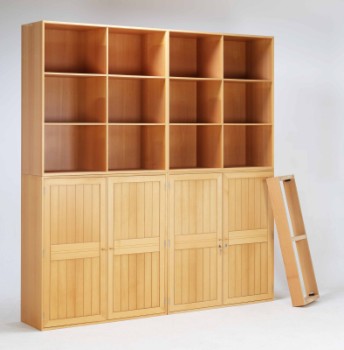 Rud Thygesen and Johnny Sørensen, HG-70 cabinet system: Two shelves and two cabinets and a plinth (5)