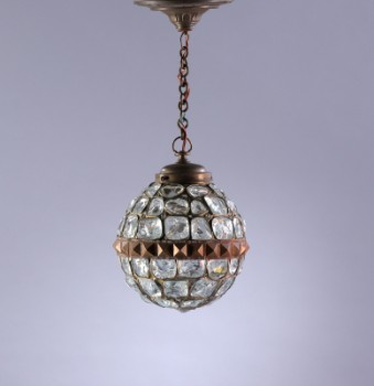 Austrian art noveau lamp of glass and brass