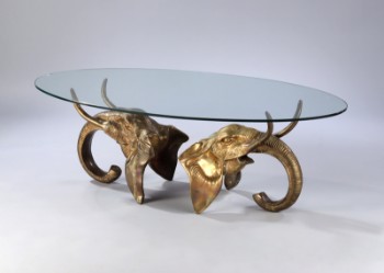 French brass coffee table from the 60s