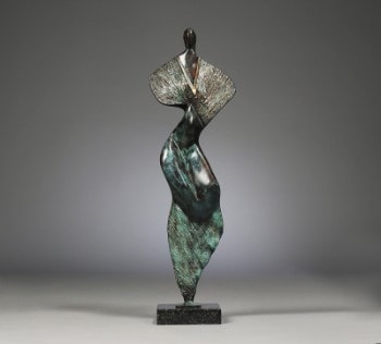 Stanislaw Wysocki. Kvindeskulptur af delvis patineret bronze (cd)