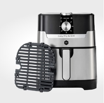 OBH Nordica Easy Fry & Grill Classic+ 2 in 1 Airfryer - Sølv