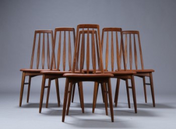 Niels Kofoed. Dining chairs, oak, aniline leather, model eva (6)