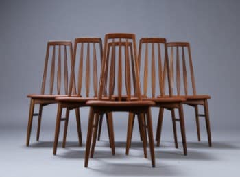 Niels Kofoed. Dining chairs, oak, aniline leather, model eva (6)