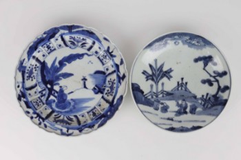 Kinesiske dekorerede tallerkener med figur sceneri (2)