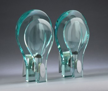 Crystal Art. Et par væglamper fra 60erne af krystalglas (2)