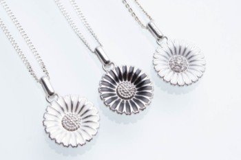 Three Sterling Silver Marguerite Necklaces (3)