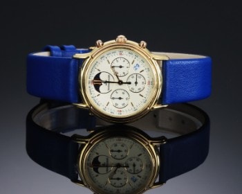 Jaeger LeCoultre Odysseus. Herreur i 18 kt. guld med lys skive, ca. 1990erne