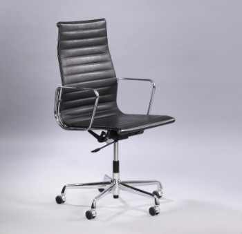Charles Eames. Office chair, model EA-119 in black leather