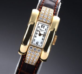 Chopard La Strada. Diamond-set ladies watch in 18 kt. gold with white disc, approx. 2000