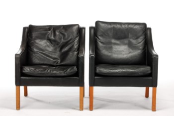 Børge Mogensen. Par lavrygget lænestole, model 2207 (2)