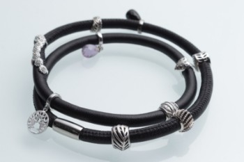 Christina Design London. Leather bracelet with charms.