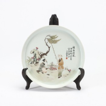 Wang Zhaoli, efter. Kinesisk plakette af porcelæn, 1900-tallet