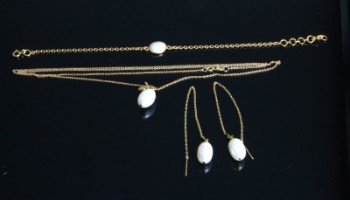 Jewelery set with bright pearls (6)