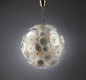 Vistosi. Rare Disc globe chandelier from the 1960s