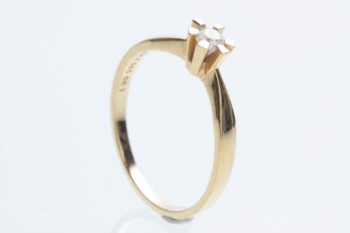 Aagaard solitaire ring af 14 kt guld 0.15 ct