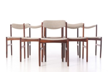 Danish furniture design. Set of six rosewood chairs, 1960s (6)
