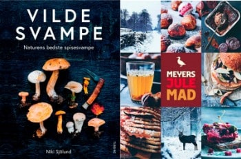 Vilde svampe - Naturens bedste spisesvampe af Niki Sjölund + Meyers jule- & nytårsmad af Claus Meyer, bøger (2)