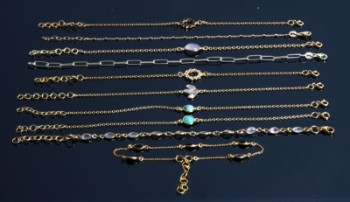 Gold plated silver bracelets with gemstones (10)