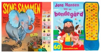 Lydknappebøger - Jens Hansen har en bondegård og Syng sammen - de bedste sange med melodier for børn af Bente Bech (2)