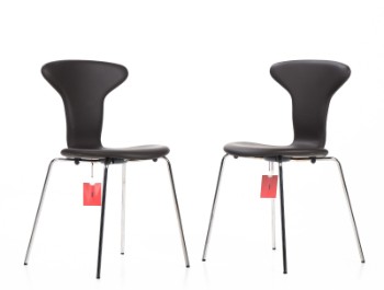 Arne Jacobsen, Munkegaardsstole, sortbrun læder (2)