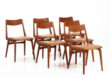 Alfred Christensen. Seks stole af massivt teaktræ, model 370 Boomerang (6)