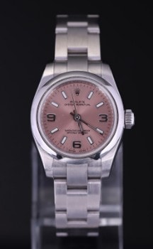 Rolex Oyster Perpetual steel ladies watch with Pink dial