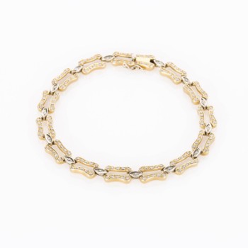 Diamond bracelet of 18 kt gold and white gold, approx. 1.60 ct