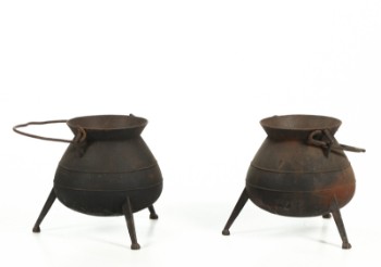 Fire pots, iron, of recent date (2)