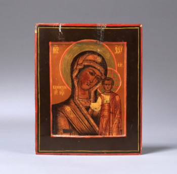 Russisk ikon, Gudsmoder med Jesusbarnet, 1800-tallet