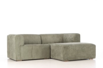 Living&more. 2-person modular sofa with chaise longue. Model Karl - Green