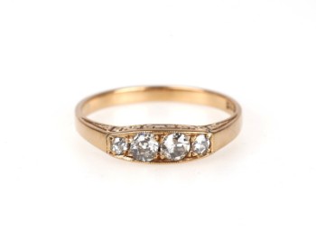 Diamond ring of 14 kt. gold, approx. 0.30 ct.