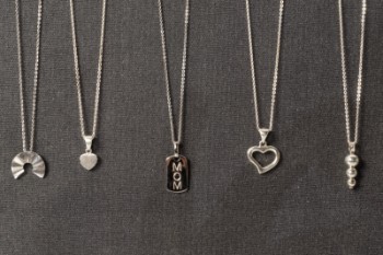 Five Sterling Silver Necklaces (5)