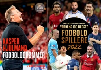 Kasper Hjulmand - Fodbolddrømmer af Morten Glinvad + Verdens 100 bedste fodboldspillere 2022 af Per Frimann & Carsten Werge, bøger (2)