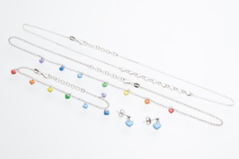 Sterling silver bracelets, necklaces & earrings (4)