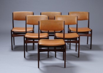Poul M. Volther. Et sæt på seks stole i teak, 1960erne (6)